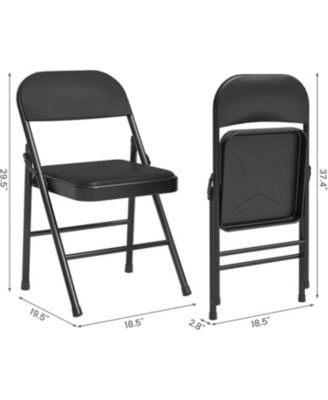 4-Pack Padded Folding Chairs, Soft Cushioned, Portable Metal Chairs, Stackable for Office, Weddings, Dining