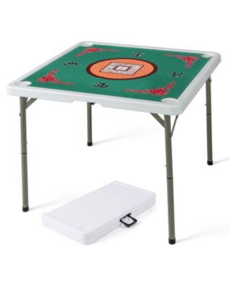 35 Inch 4 Player Game Card Folding Mahjong Table with Cup Holders