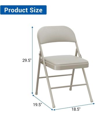 8-Pack Metal Folding Chairs, Padded Seat and Back, Heavy-Duty Steel Frame, 350lb Capacity, Stackable for Events
