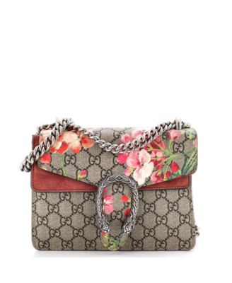 Mini Dionysus Bag Blooms Print GG Coated Canvas