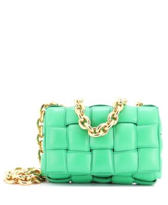 Cassette Chain Crossbody Bag Padded Maxi Intrecciato Leather