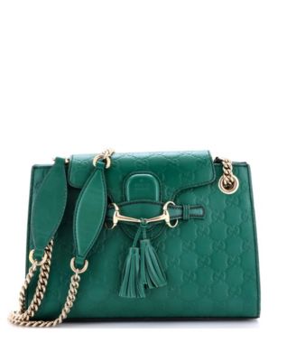 Small Emily Chain Flap Shoulder Bag Guccissima Leather