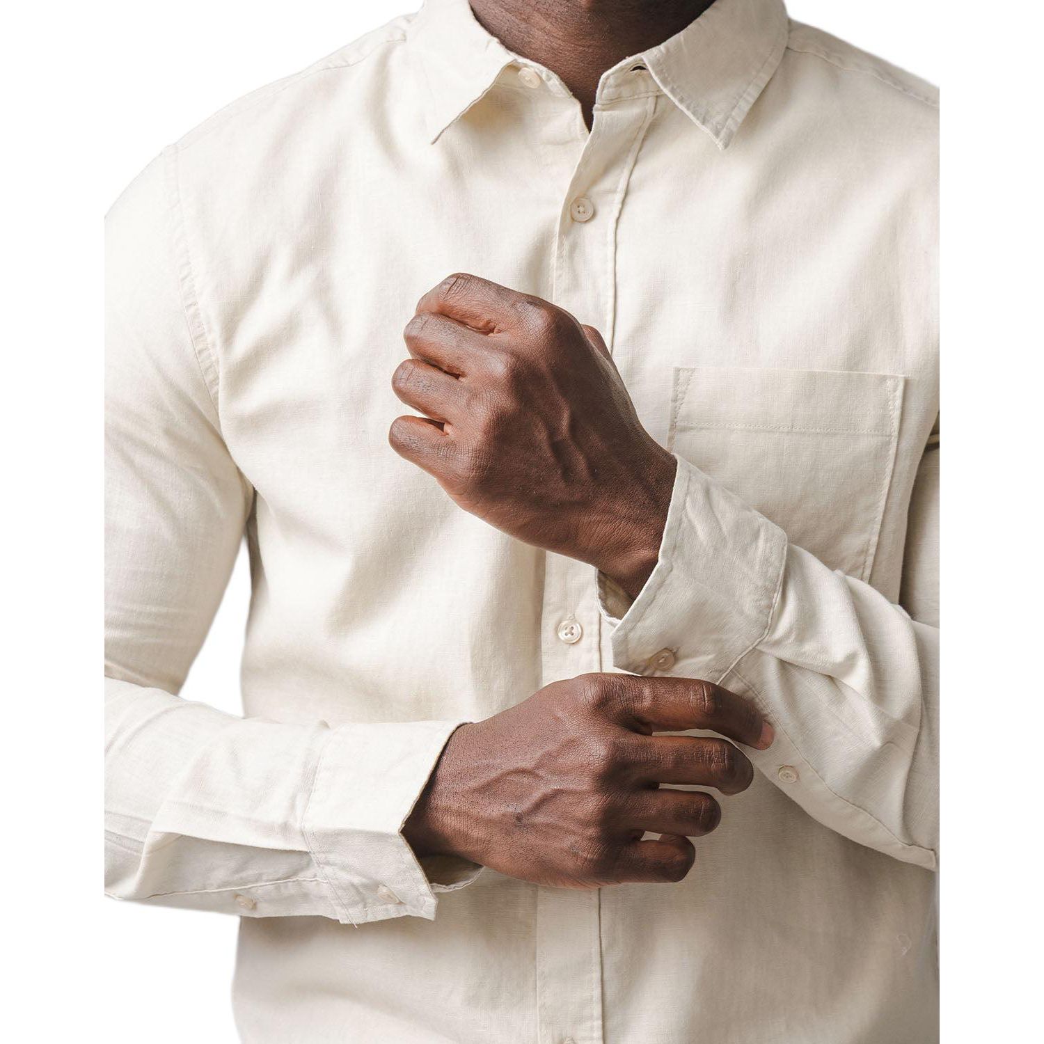 Men's Hope and Henry Long Sleeve Solid Linen Shirt
