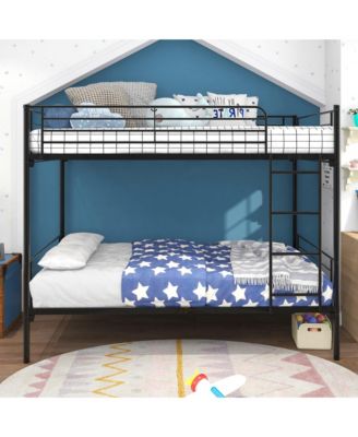 Twin Over Twin Metal Bunk Bed Ladder Storage No Box Spring
