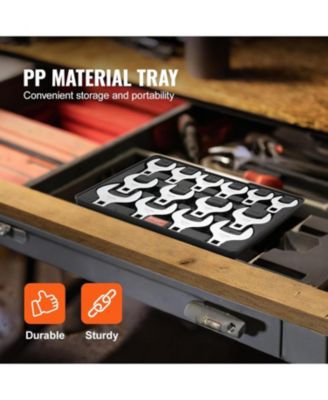 Crowfoot Wrench Set, 1/2" Drive 14-Piece SAE (1-1/16" - 2") Crows Foot Wrench Set with Storage Tray, 40CR Material with Laser Etched Sizing