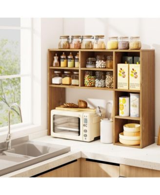 Desktop Bookshelf with 7 Open Cubbies and 3 Adjustable Shelves