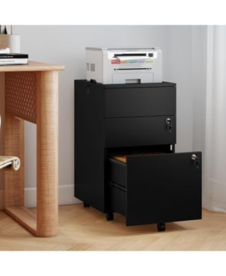 3 Drawer Filing Cabinet Locking Pedestal Desk
