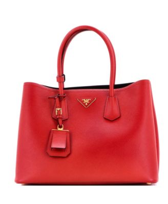 Medium Cuir Double Tote Saffiano Leather