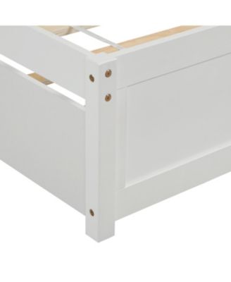 Twin Size Wood Platform Bed With Trundle Pine Wood No Box Spring