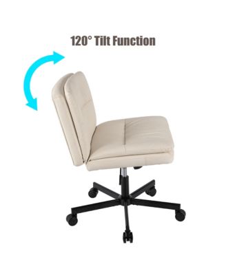 360° Swivel Home Office Desk Chair - Double-Layer Foam Cushion, Height Adjustable, 105°-120° Tilt, Metal Base for Study Room
