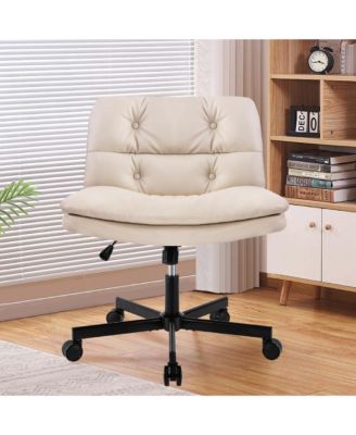 360° Swivel Home Office Desk Chair - Double-Layer Foam Cushion, Height Adjustable, 105°-120° Tilt, Metal Base for Study Room