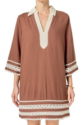 Women's Color Block Shirt Mini Dress