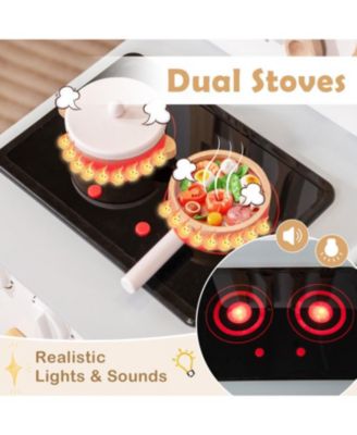 Kids Kitchen Playset with Cooking Accessories and Storage