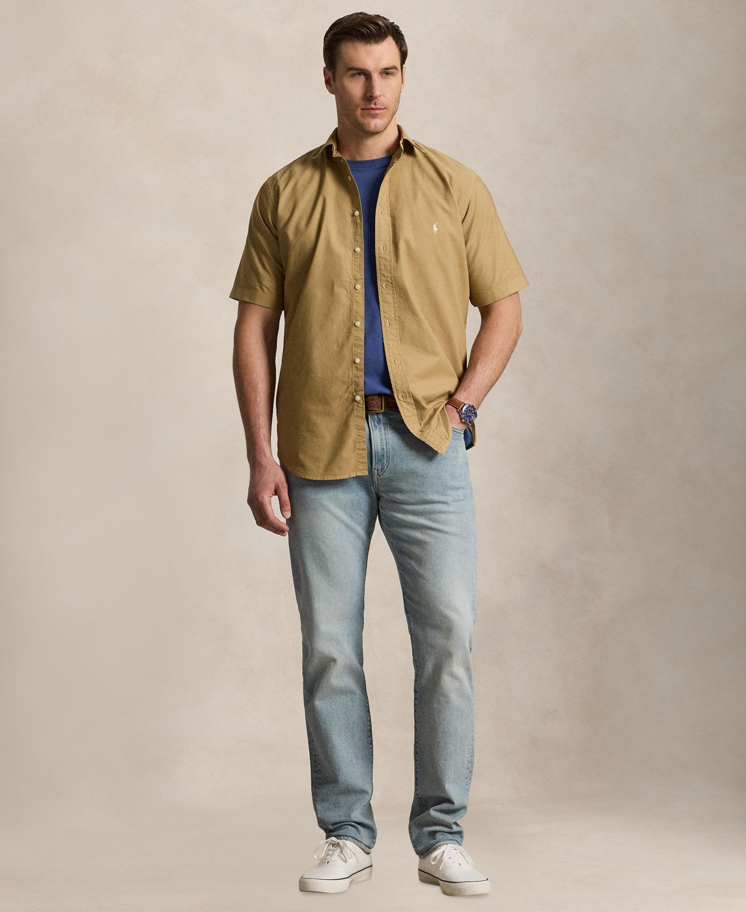 Men's Big & Tall Oxford Camp Shirt