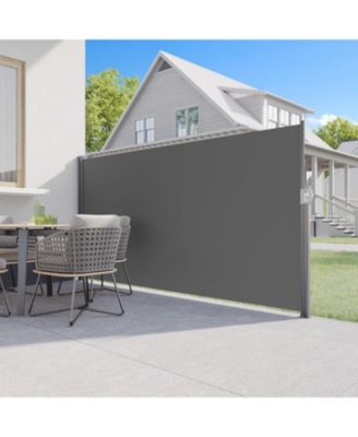 Retractable Side Awning, Double Side Awning, Waterproof Folding Outdoor Privacy Screen