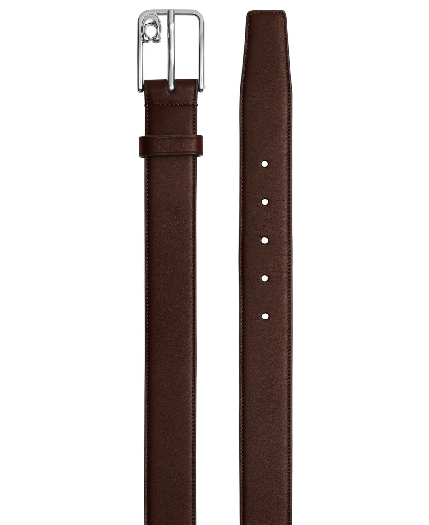 Мужской ремень COACH Signature Logo Leather Belt, цвет: Кленовый — фото 2