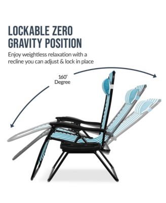 Set of 2 Extra Wide Zero Gravity Lounge Chair Recliners w/ Cup Holder