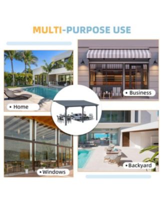 16x10 Outdoor Hardtop Gazebo Adjustable Height (6.5-9.8Ft) Pergola for Patio