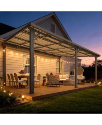  Hardtop Gazebo Outdoor Pergola Lean to Metal Pergolas