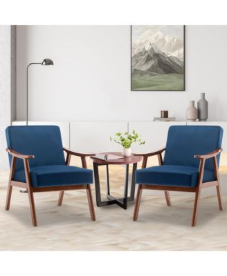 Modern Accent Chair, Living Room Chair with Solid Wood Frame, Lounge Wingback Chair