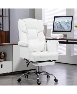 Executive Office Chair PU Leather Ergonomic Desk Chair Reclining Footrest Lumbar Support