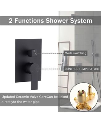 10-Inch Ceiling Mount Rainfall Shower System, All-Metal Rain Showerhead with Handheld Sprayer