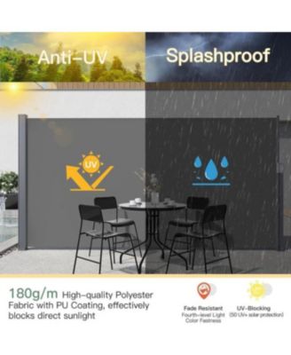 Retractable Side Awning, Double Side Awning, Waterproof Folding Outdoor Privacy