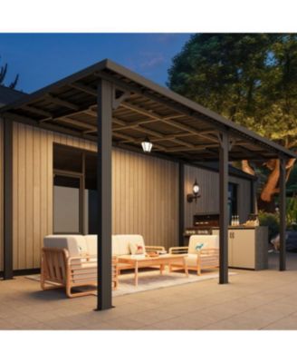 16' x 8' Hardtop Gazebo Outdoor Pergola Lean to Metal Pergolas
