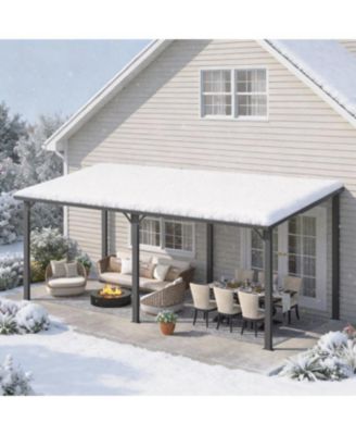 20' x 8' Hardtop Gazebo Outdoor Pergola Lean to Metal Pergolas