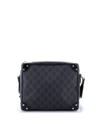 Trunk Shoulder Bag GG Coated Canvas with Studded Leather