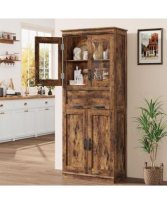 Tall Bathroom Cabinet, Storage Cabinet with Door and Drawer, Adjustable Shelf, Storage Freestanding for Laundry Room, Kitchen