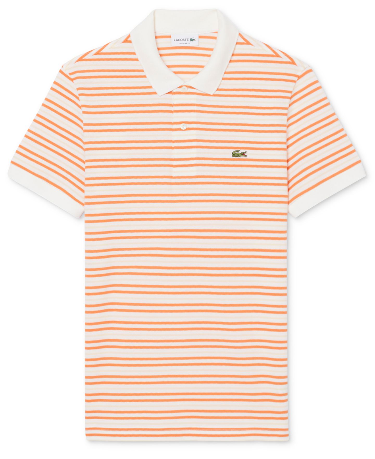 Мужское поло Lacoste Classic-Fit Striped Pique Polo Shirt, цвет: Blossom/Flour — фото 5