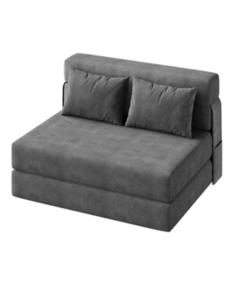4-in-1 Folding Sofa Bed Chair Bed, Convertible Sleeper with Pillow, Medium