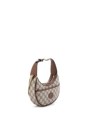 Mini Interlocking G Patch Half Moon Hobo GG Coated Canvas