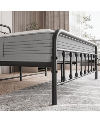 Full Size Victorian Metal Bed Frame Headboard Footboard Storage