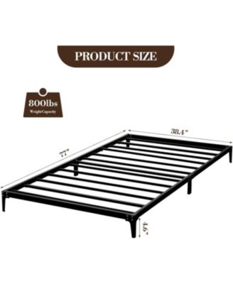 6" Twin Metal Bed Frame, Heavy Duty with 600 LBS Capacity, Steel Slats, No Box Spring, Noise Free, Sturdy.