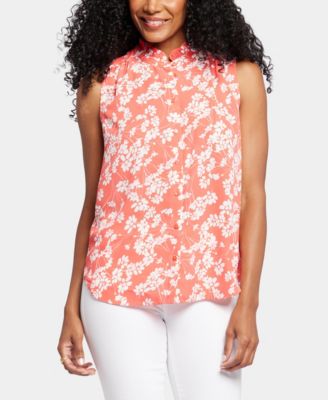 Women's Sleeveless Ruffle Neck Top