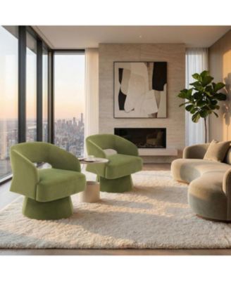 Modern Swivel Barrel Accent Chair,360 Upholstered Armchair with Striped Backrest and Plush Padding,Comfy Round Lounge Chair