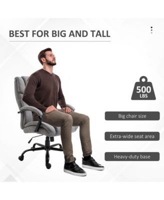 500 lbs Big and Tall Office Chair with Wide Seat and Linen Finish