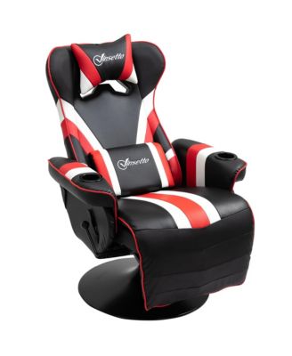 Gaming Chair with Lumbar Support, Footrest, and Cup Holder