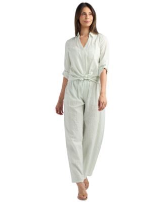 Women's Striped Button-Up Shirt