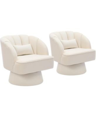360° Swivel Barrel Accent Chair Set of 2