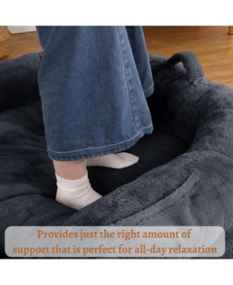 Human Giant Dog Bed for People Adult, Foldable Lazy Sofa Bed for Men Women and Pets, Washable Corduroy Nap Bed