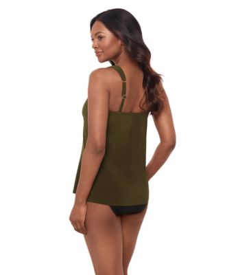 DD Cup Razzle Dazzle Underwire Asymmetrical Tankini Top