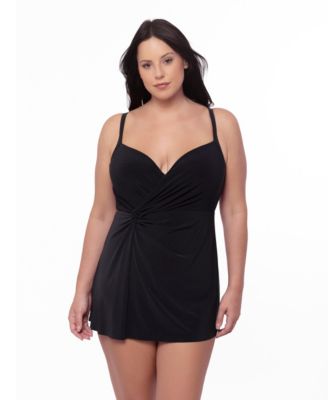 Plus Size Twisted Underwire Swim Cover-Up Dress