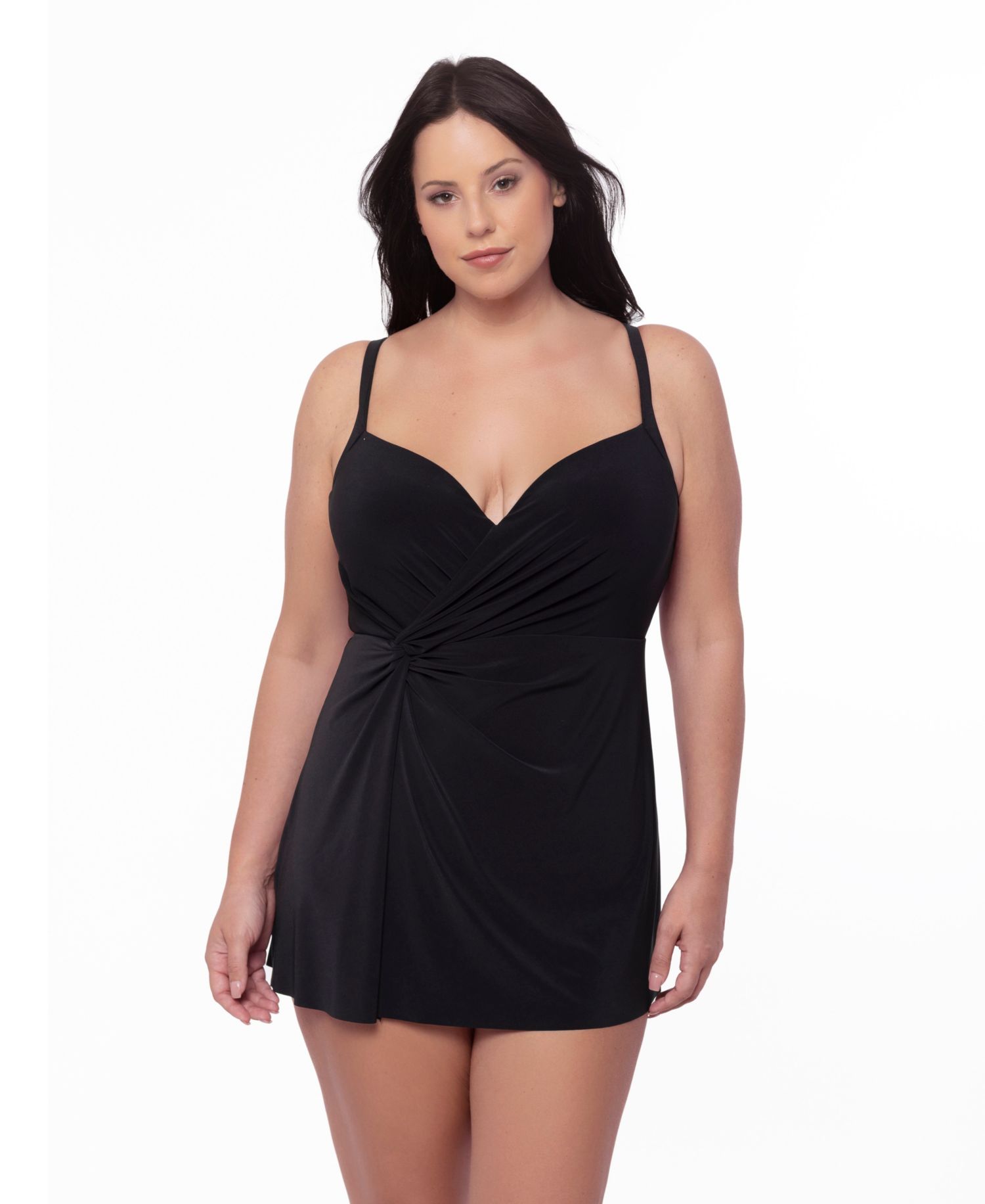 Plus Size Twisted Underwire Swim Cover-Up Dress