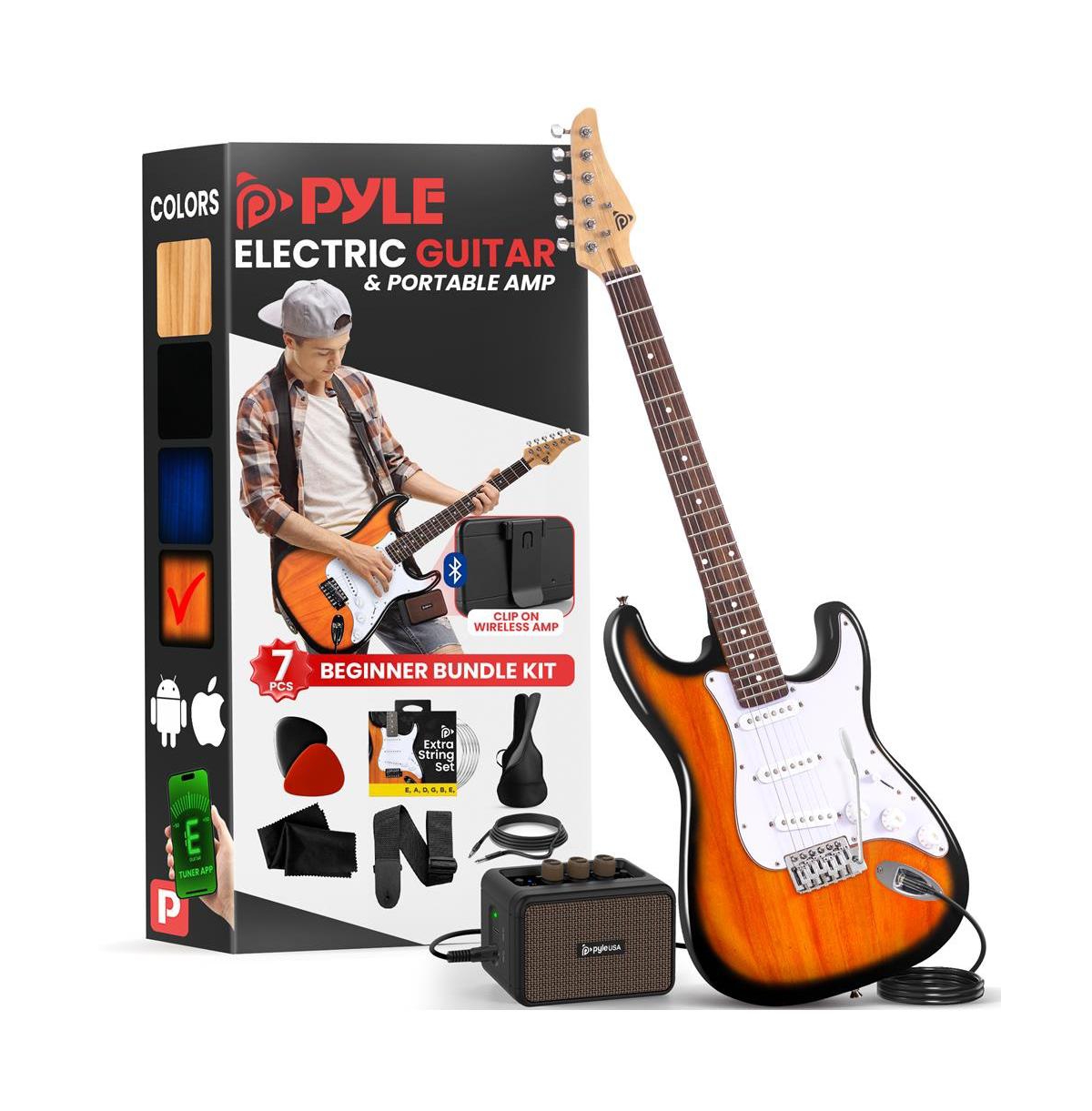 Pyle 39.2" 6-String Electric Guitar 5W Amplifier Kit