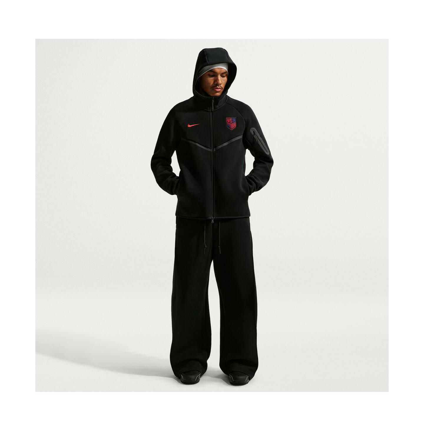 Мужское худи Nike Black Usmnt 2026 Tech Fleece Windrunner Full-Zip — фото 1