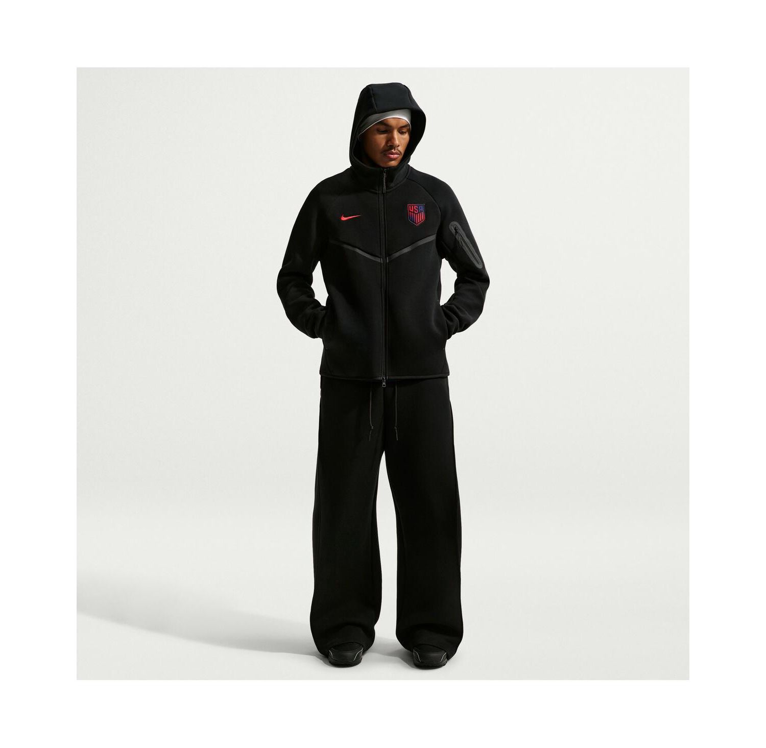 Men's Black USMNT 2026 Tech Fleece Windrunner Full-Zip Hoodie