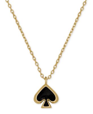 Gold-Tone Brass Spade Enamel Mini Pendant Necklace
